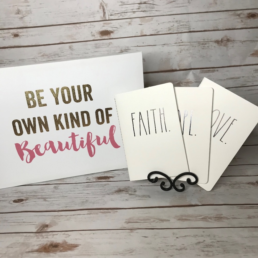 Rae Dunn Faith Hope Love Notebook Trio